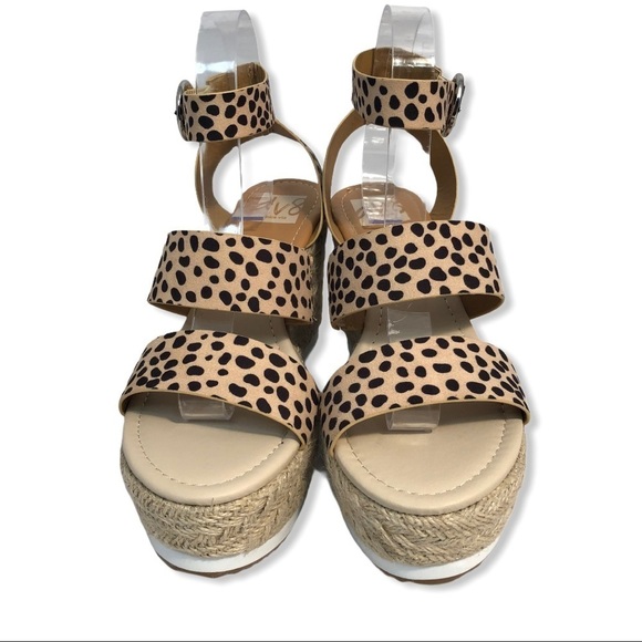 DV8 Cheetah Espadrille Wedge Sandals - Picture 4 of 8